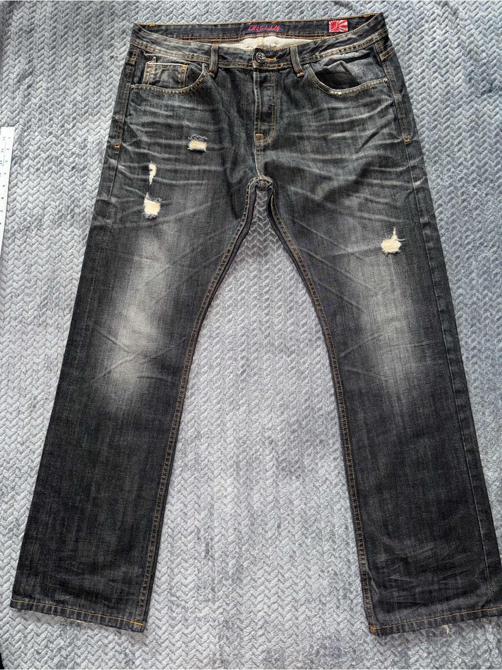 Cult of Individuality Men’s Hagen Relaxed Distressed Dark Wash Jeans Sz 38